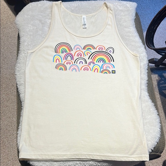 Ivory Tank Top with Rainbow Design - Picture 1 of 2